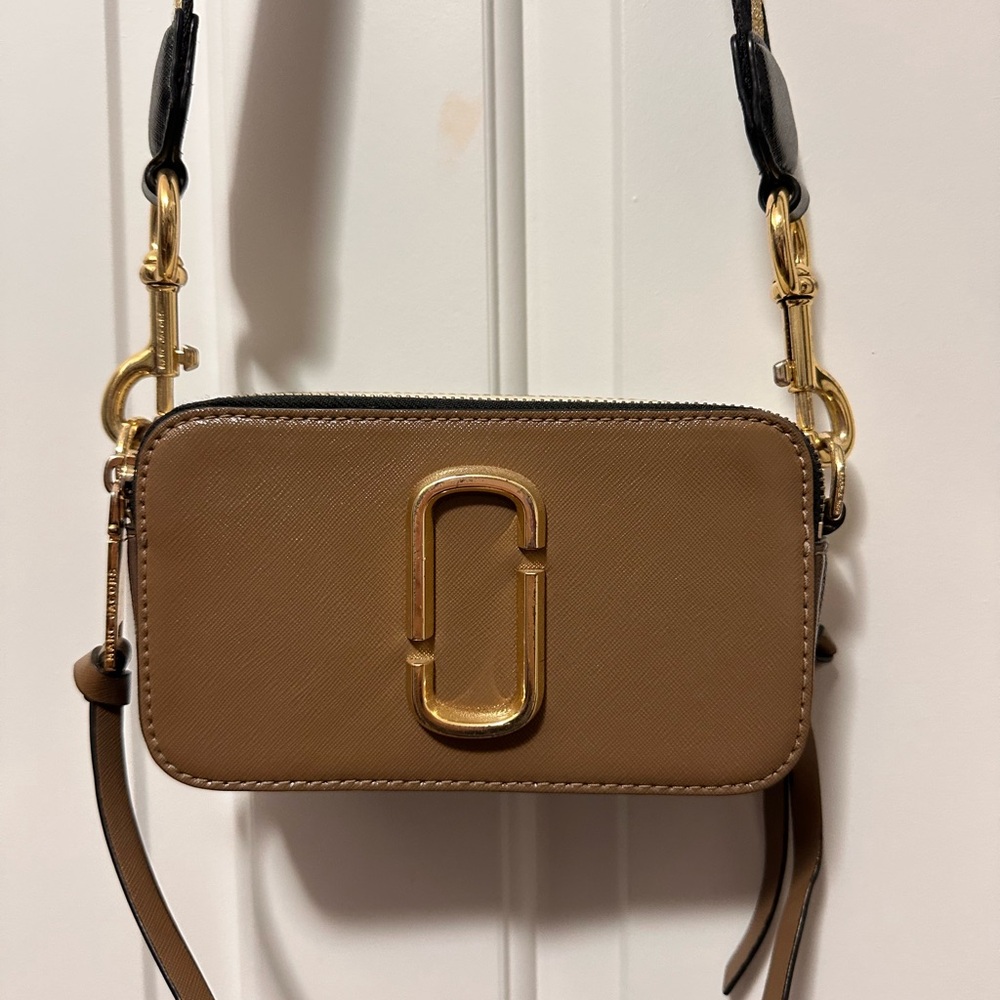 Marc Jacobs Tan Crossbody Bag with Gold Accents